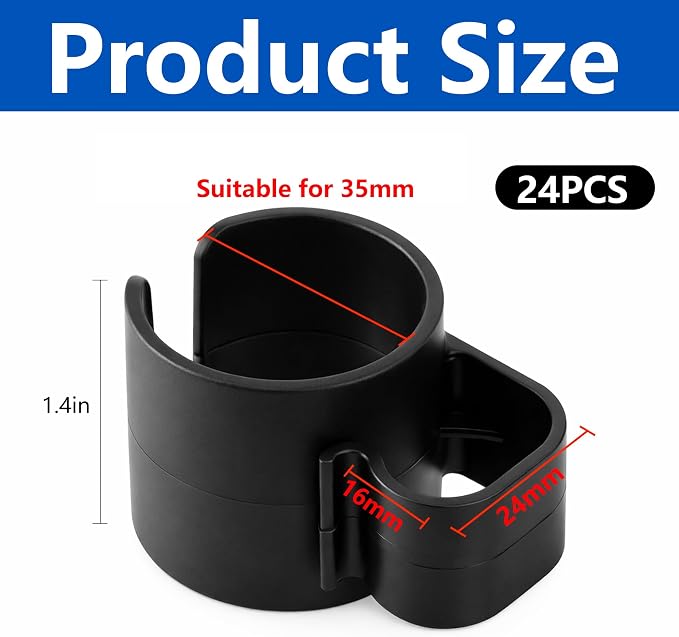 24 Pcs 35mm Speaker Pole Cable Clips, Pole Cable Management Clips | Sturdy Flame-retardant PP Material, Easy Snap-on, Secure Firm Clamping, Sufficient Kit for Multiple Audio-visual Devices
