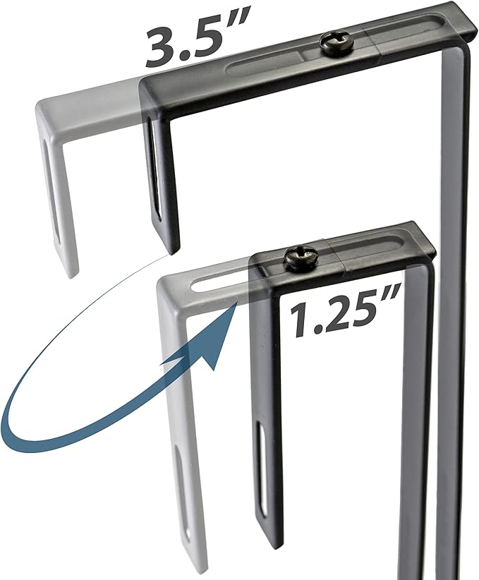 Officemate Universal Partition Hanger Set, Adjusted to fit panels with 1 1/4 inch to 3 1/2 inch thickness, Metal Black (21460), 7"