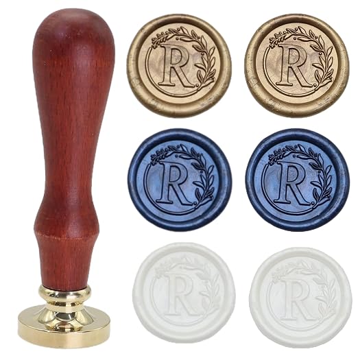 732 Pcs Sealing Wax Stamp Kit with Electric Wax Seal Warmer, Initial Alphabet R Seal Stamp, Waxseal Beads, Spoon, Letter Sealingwax Stamp Kit (R)