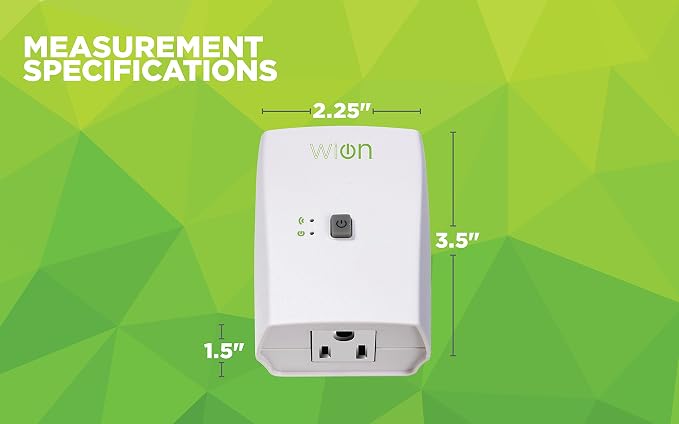 WiOn 50050 Indoor WiFi Plug With 1 Grounded Outlet; White