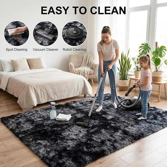 Mugorn Small Soft Shag Rugs for Bedroom, 4x6 Fluffy Area Rugs for Living Room