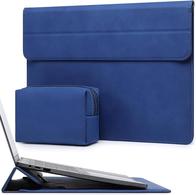 HYZUO 15 Inch Laptop Case Bag Sleeve with Stand for MacBook Air 15 M5 M4 A3241 M3 A3114 M2 A2941 2026-2023, 15" Surface Laptop 7/6/5/4/3, MacBook Pro 15 A1990 A1707 2019-2016, Klein Blue