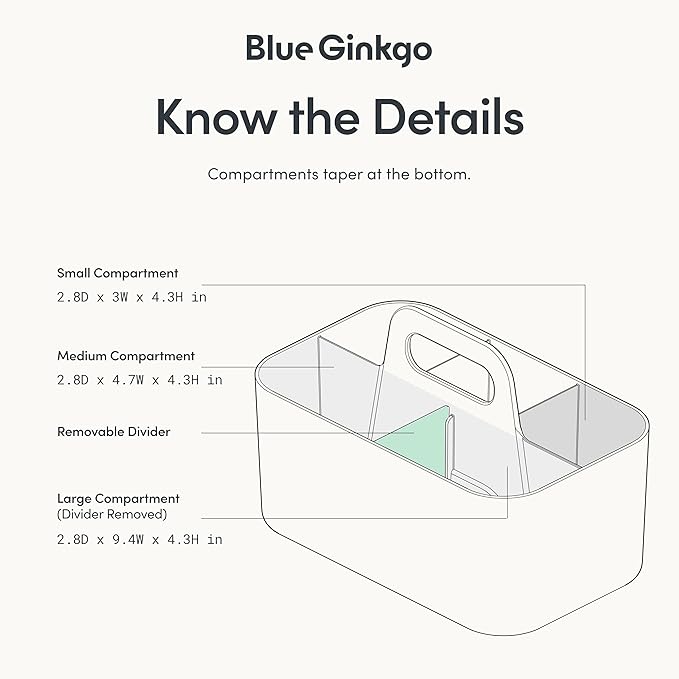 BLUE GINKGO Stackable Organizer Caddy, Rectangle, Green, Made in Korea | Portable. Adjustable. Home, Office & School Storage.