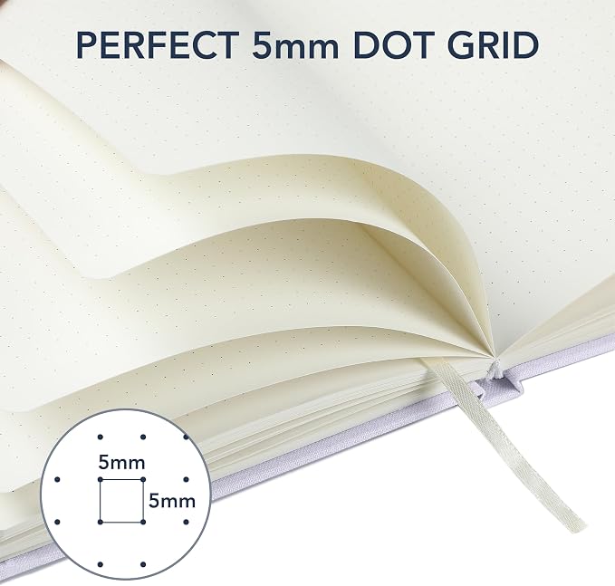Mr. Pen- Dotted Journal Notebook, A5 Medium Size (5.7"x8.4") | 160 Pages (80 Sheets), Fabric Hardcover, 100 GSM Thick Paper, Bullet Dotted Journal for Planning, Tracking