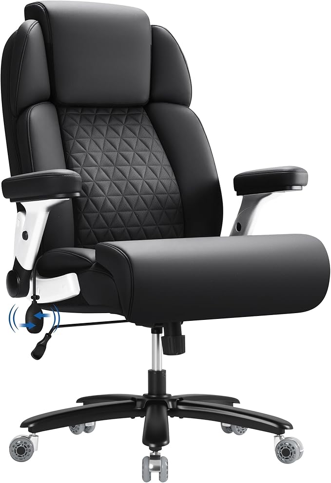 Furmax Big and Tall Office Chair 500lbs Executive Heavy Duty Office Chair with Adjustable Lumbar Support, High Back Ergonomic Desk Chair with Thick Padded Extra Wide Seat for Heavy People