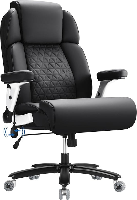 Furmax Big and Tall Office Chair 500lbs Executive Heavy Duty Office Chair with Adjustable Lumbar Support, High Back Ergonomic Desk Chair with Thick Padded Extra Wide Seat for Heavy People