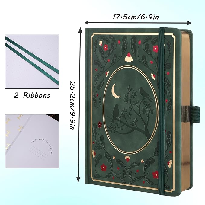TIEFOSSI B5 Dotted Journal, Dot Grid Notebook for Women Men, Hardcover Notebooks for Planner Organization Journaling, 160 GSM Thick Paper, 150 Numbered Pages with Golden Edges