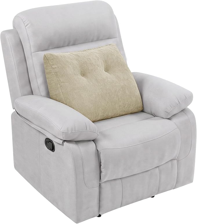 Back Support Pillow for Recliner Soft Dual Layer Lumbar Support Pillow with Shredded Memory Foam Ergonomic Orthopedic Couch Lumbar Cushions for Elderly Lower Back Pain Relief Khaki