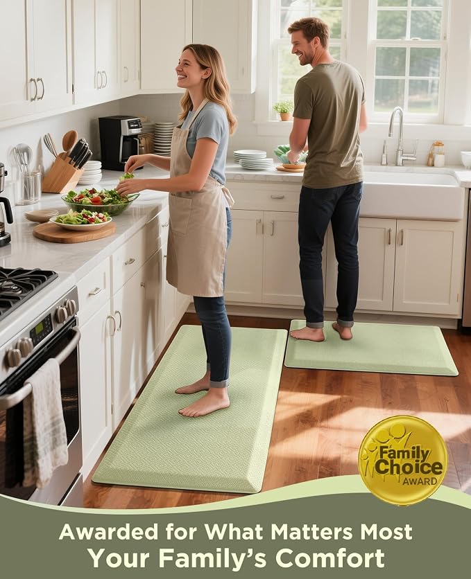 Ophanie Kitchen Mats for Floor,3/4 inch Thick,20x48 Anti Fatigue Cushioned Mat with 99+ Pairs of Anti-Slip Bottom Ridges,Kitchen Rugs,Waterproof,Comfort Ergonomic Standing Mat for Office,Home,Sink