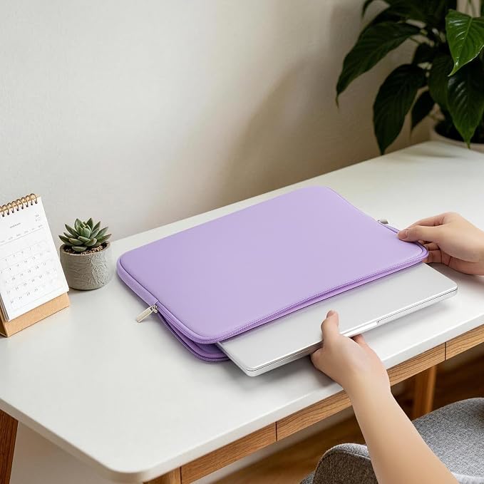 RAINYEAR 13 Inch Laptop Sleeve Compatible with 13.3" MacBook Air/Pro M1 M2 M3 M4 M5 A3449 A3240 A3113 A2681 A2338 Carrying Computer Bag Protective Cover Case (Purple)