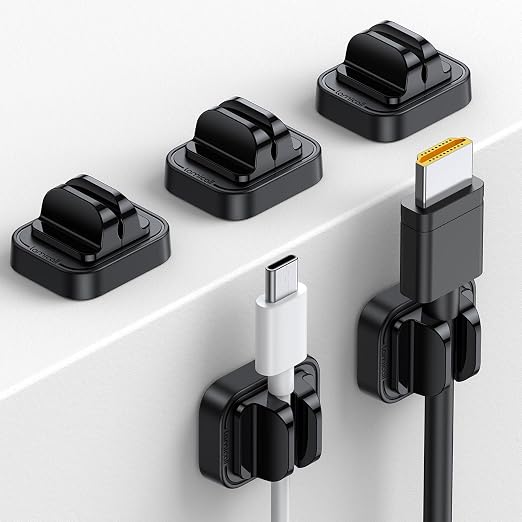 5Pack Cable Spring Holder Clips, Cord Organizer for Desk - Lamicall Adjustable Cord Wire Holder Keeper, Phone Charger Organizer Clips, Wire Cable Management for Nightstand Wall Car Office Desktop | No-Residue Acrylic Adhesive, Phone Charger Wire Keeper...