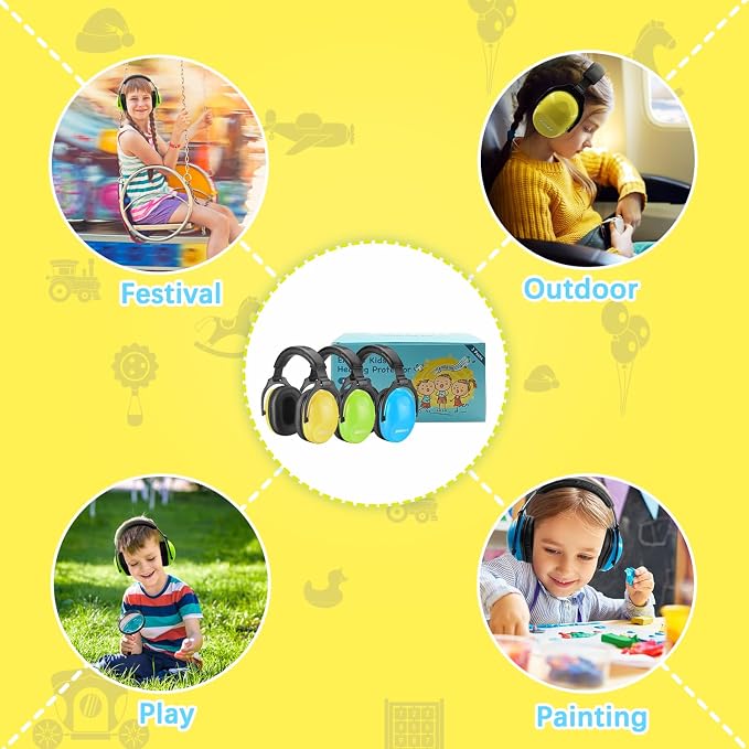 ZOHAN Kids Ear Protection 3 Pack,Kids Noise Canceling Headphone for Concerts, Monster Truck, Fireworks