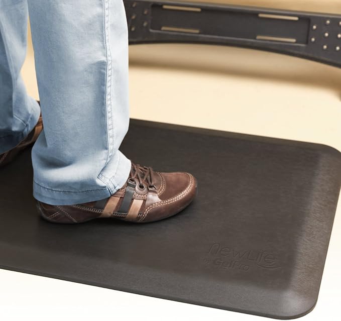NewLife by GelPro Anti Fatigue Mat: Eco-Pro Foam Anti-Fatigue Comfort Mat - Standing Desk Pad - Professional Floor Mats for Commercial & Industrial Work - 20” x 48” Non Slip Ergonomic Mat - Taupe