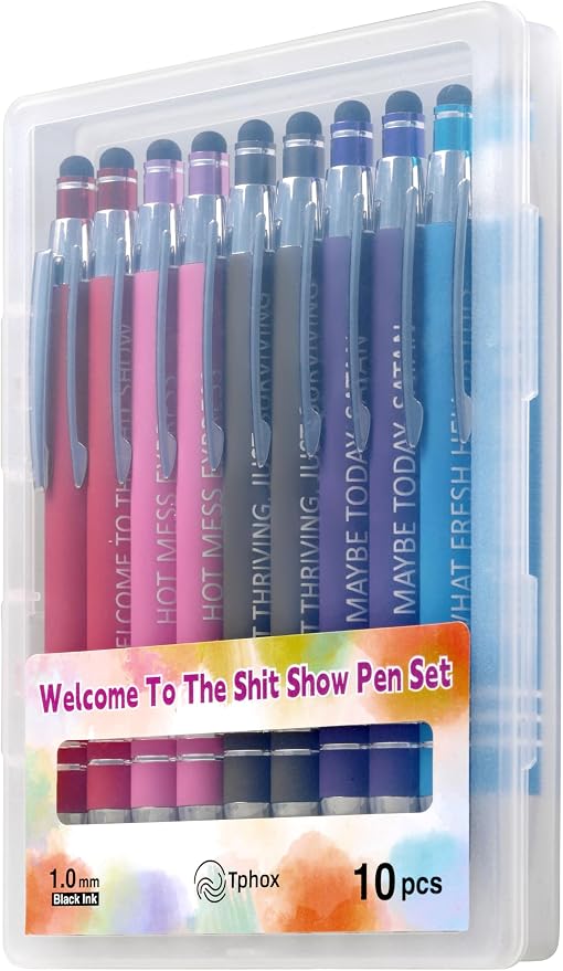 Funny Ballpoint Pens - Vibrant Color with Fun Novelty Pens for Adults Coworkers, Black Ink (Welcome to the Sh#t Show Pens)