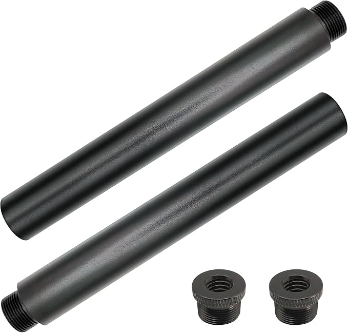 Mic Stand Extension Tube with 3/8" to 5/8" Microphone Extension Pipe Adapter for Mic Booms,Arm Stand 2 Pack