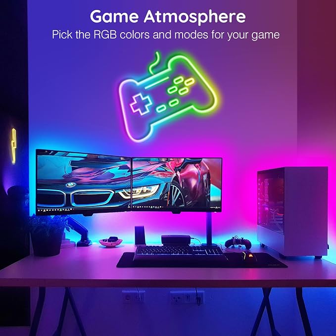 LETIANPAI 200Ft Neon Rope Lights,Flexible Led Rope Lights Control with App/Remote,Multiple Modes Music Sync Gaming RGB Led Neon Lights for Bedroom Outdoor (200FT/60M)
