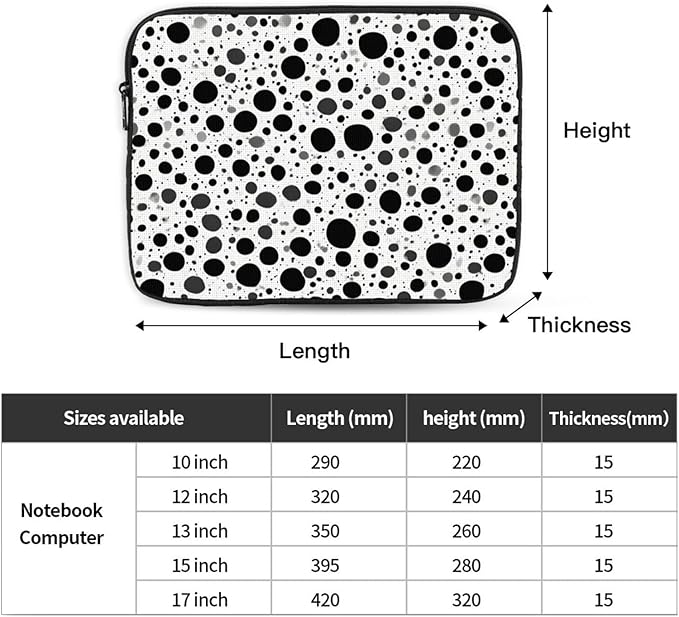 Ink Spot Laptop Sleeve 17 inch, Slim Laptop Bag Case with Zipper, Portable Tablet Computer Carrying Bag for Men Women
