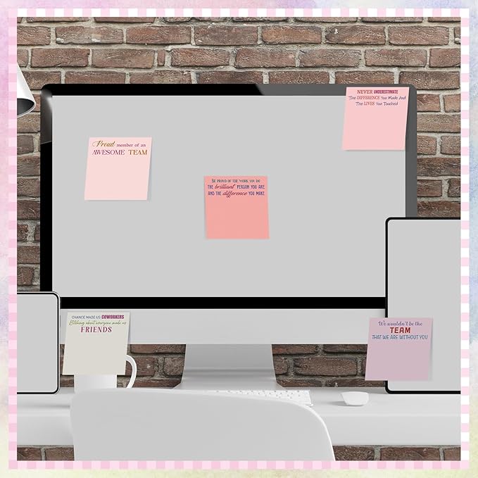 Yinder 24 Pcs Inspirational Sticky Notes Thank You Gift Motivational Sticky Note Pad Employee Appreciation Gift Bulk for Staff Coworker Teacher Nurse Office Groups 3 x 3'' (Team,Aesthetics)
