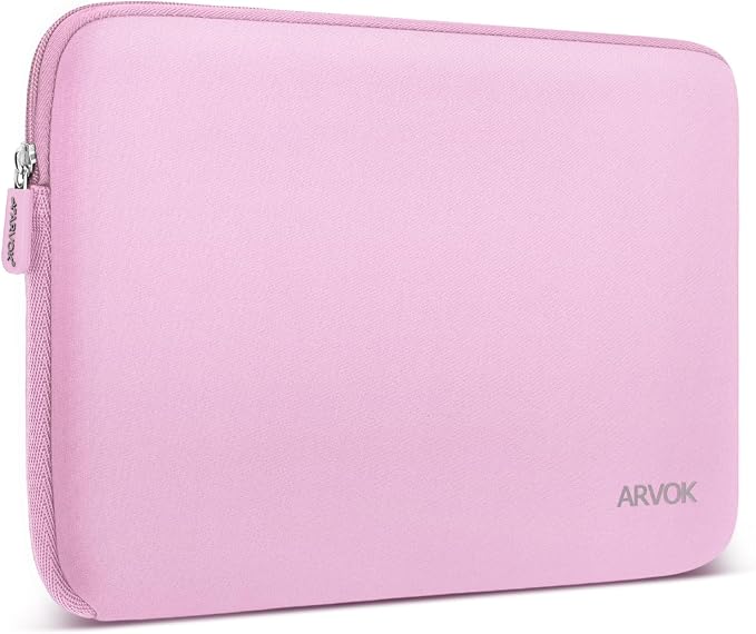 Arvok 13 13.3 14 Inch Laptop Sleeve Case for MacBook Pro/MacBook Air 13-14 inch, Water-Resistant Notebook Chromebook Computer Pouch, Carrying Bag Cover for HP/Dell/Lenovo/Asus/Acer, Pink
