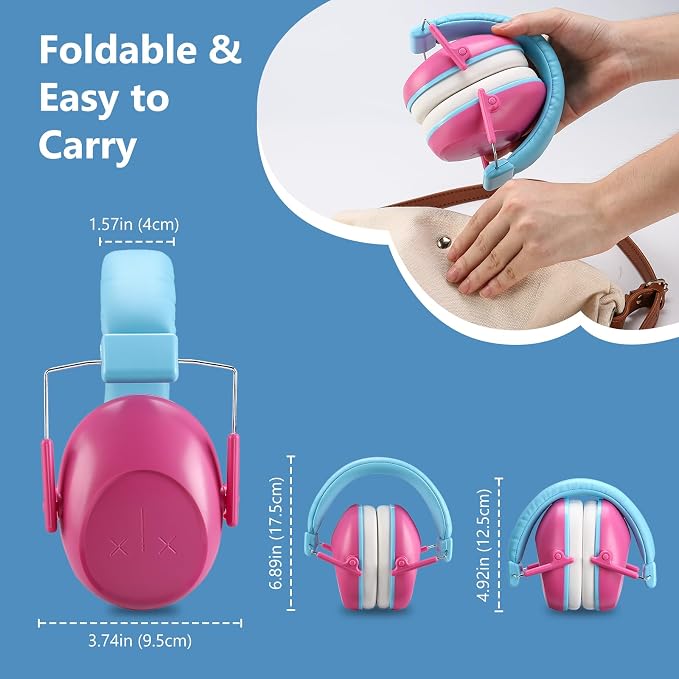 ProCase Kids Noise Cancelling Headphones, Kids Ear Protection Monster Jam Truck, Fireworks Hearing Protection Noise Reduction, Noise Canceling Earmuffs for Sensory Autism Toddler Children -Pink
