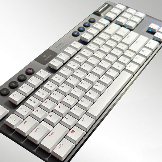 for G915,109 Keys Full Keycaps Set,Shine Through Custom Keyboard Keycaps Replacement for Logitech G813/G815/G913/G915 TKL RGB Mechanical Gaming Keyboard. (White)