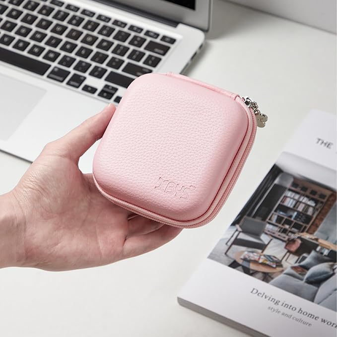 Charger Case for Macbook, Portable Tech Electronic Organizer Bag, Small Travel Storage Pouch for Laptop Accessories, MacBook Power Adapter, Charging Cords, USB Drives, Power Bank (Pink, M)
