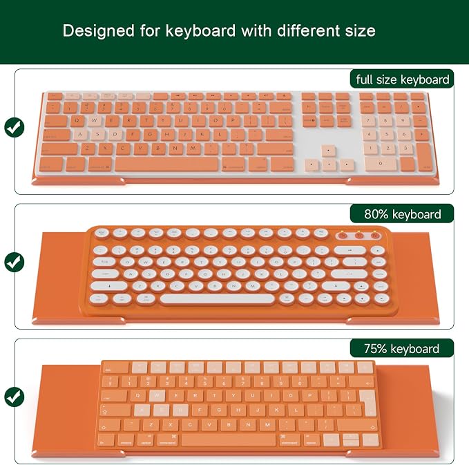 Computer Keyboard Stand Holder - Ergonomic Acrylic Keyboard Stand for Desktop Comfortable Keyboard Tray Riser with Silicone Anti-Slip Strip for Home School Office Desk Accessory, Orange