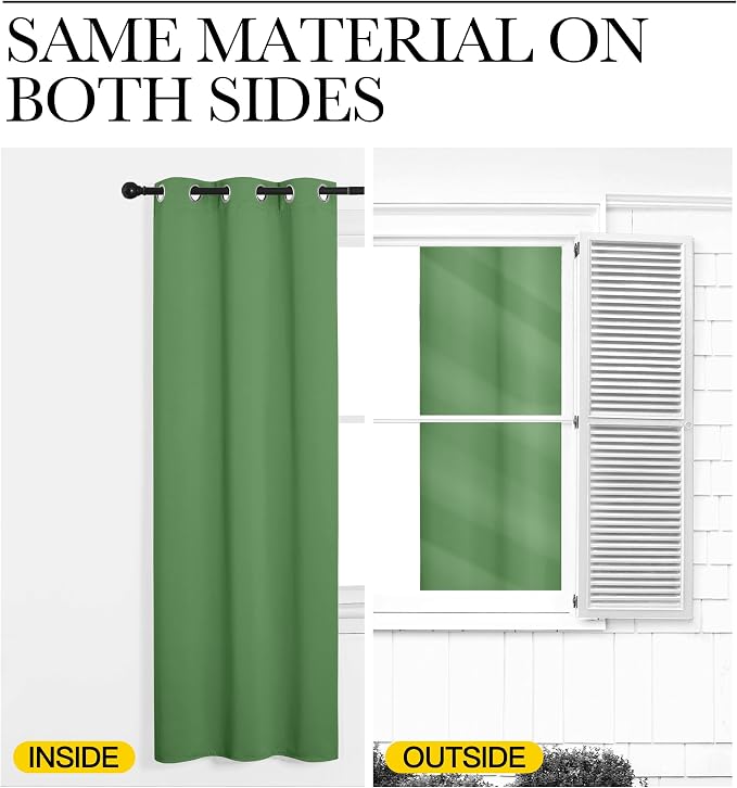 NICETOWN Blackout Curtain Blind for Bedroom, Single Panel, W42 x L54 inches, Forest Green, Thermal Insulated Grommet Blackout Room Darkening Drape/Drapery