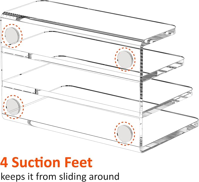 FUCDTEFC Desk Mail Organizer, 3 Section Clear Acrylic File Holder Letter Organizer, Vertical Lightweight Modern Envelope Holder Desk Accessories & Workspace Organizers for Office, Home, School | Vertical, Envelope, Lightweight, Countertop, Bill Holding...
