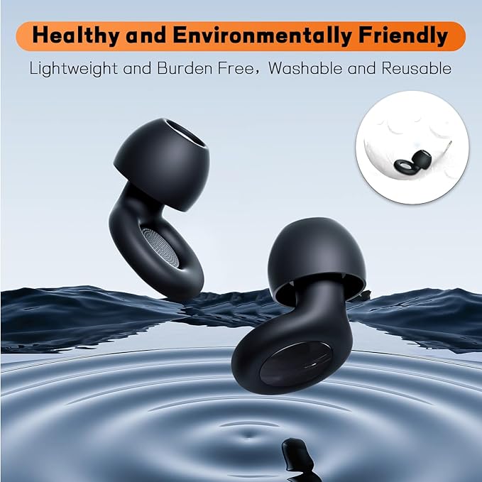 Ear Plugs for Sleeping Noise Cancelling,Comfy Reusable Silicone Earplugs for Noise Reduction, Hearing Protection Ear Plugs for Sleep, Focus, Noise Sensitivity