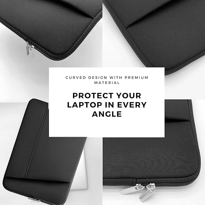 Laptop Sleeve Case 17.3 inch, Waterproof Protective Carrying Laptop Cover with Pockets, Upgrade Sturdy Portable Monitor Computer Bag Compatible with 17'' HP Lenovo Dell Asus Xbox Switch, Black