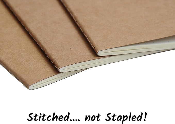 Wanderings Dotted A6 Size Travelers Notebook Inserts | 4.1" x 5.8" (10.5 x 15cm) | 100 GSM Paper | 3 Hand-sewn Booklets/180 Pages | Travelers Notebook Refills for Journals, Diaries, Planners