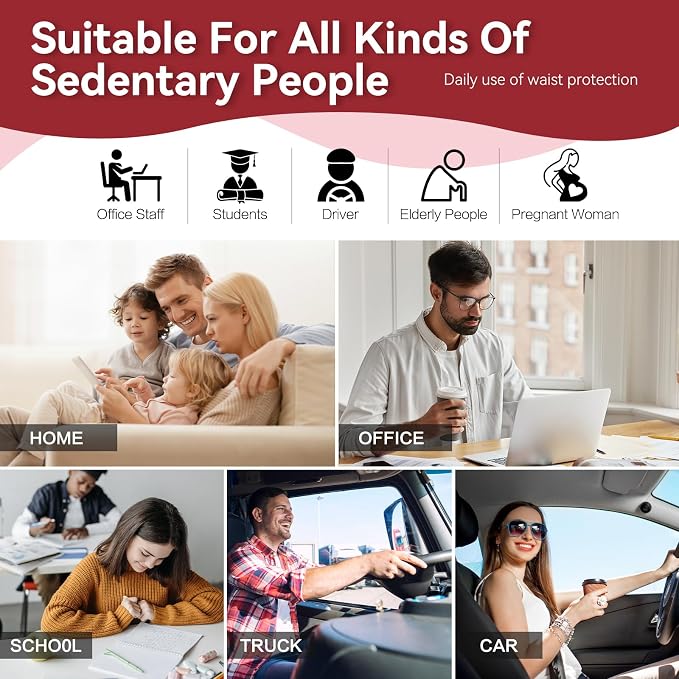 X Large Memory Foam Seat Cushion & Lumbar Support Pillow, Sciatica & Tailbone Pressure Relief Coccyx Cushion for Office Chair, Car, Wheelchair, Home