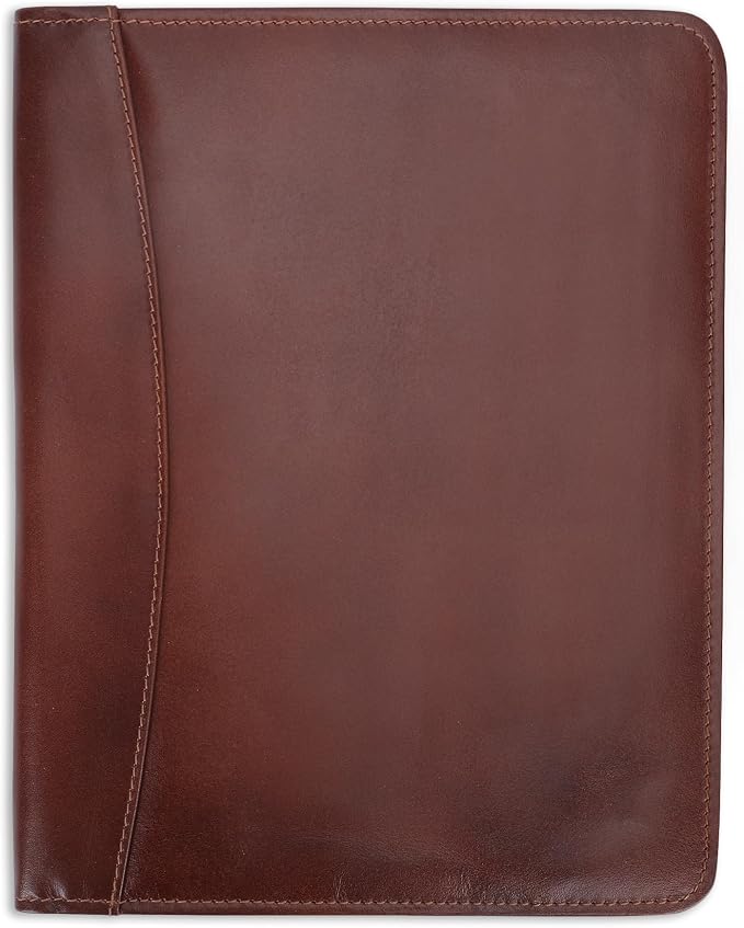 Heavy Duty Buffalo Leather Legal Pad Portfolio Handmade Executive Notebook Binder, Professional Padfolio Organizer Gift for Men and Women Genuine Leather Resume Document Holder (Wine)