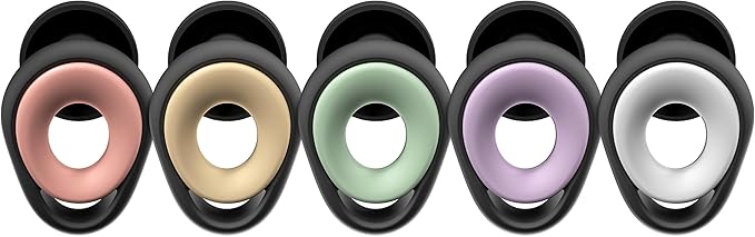 Ear Plugs for Sleeping, 50dB Noise Cancelling Earbuds for Noise Snoring & Reduction, Earplugs for Sleep, Reusable Silicone Earplugs for Travel, Sider Sleepers Airplane (Black White)