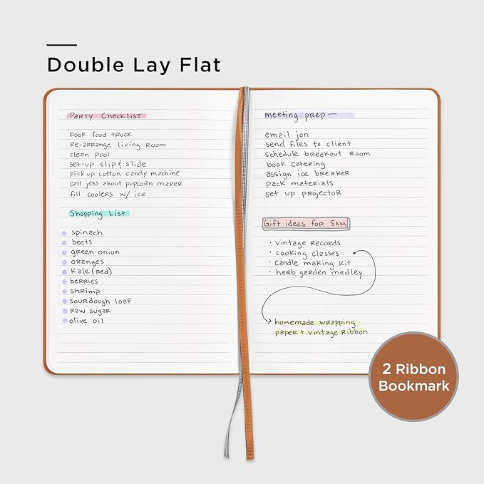 &And Per Se Lined Journal Notebook, 160 Pages, A5 5.7 x 8 inches College Ruled Thick Paper Notebook Journals for Writing, Hardcover Notebooks for Women Men Office School (1 Pack, Light Brown)
