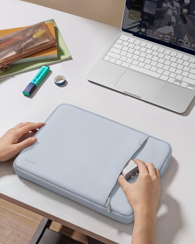 tomtoc 360° Protective Laptop Sleeve Designed for 13-inch New MacBook Neo A3404 (2026) A18 Pro Chip, Water-Resistant Shockproof Computer Case Bag Fits 12-13 Inch Surface Pro Copilot+ PC