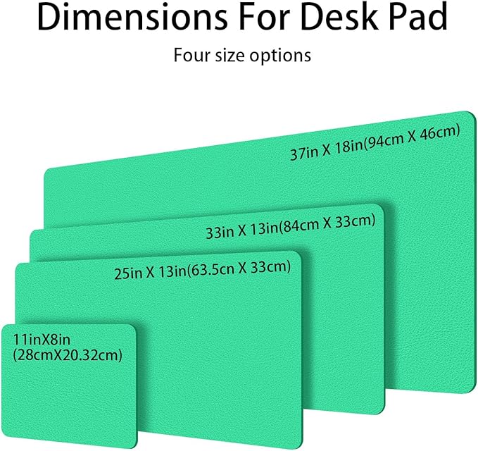 Leather Desk pad Protector, Office Mat, Large Mouse Mat, Non-Slip PU Leather Blotter, Laptop Desk Pad,Waterproof Laptop Computer Desk Keyboard Mat for Office/Work/Home/Decor (Green, 37 * 18in)