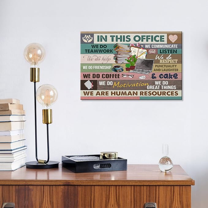 Inspirational Wall Art for Office In This Office We Are Human Resources Wall Art Office Wall Decor Modern Motivation Quotes Painting Prints Prints Artwork for Home 24x16in Framed