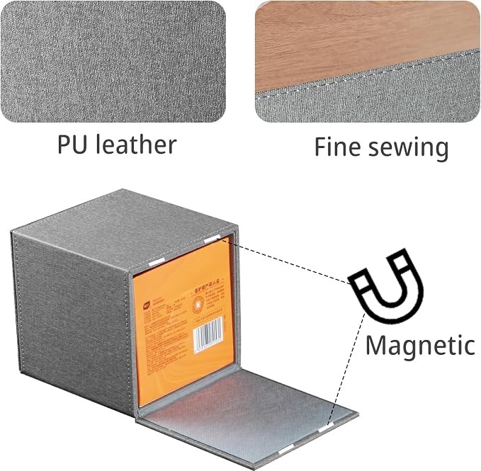 Leather Tissue Box Cover Square,Upgrade 99% Compatible Large Size,Modern Tissue Box Holder for Napkin Facial Paper,Dryer Sheet Dispenser Organizer for Bathroom Vanity Countertop,Night Stand