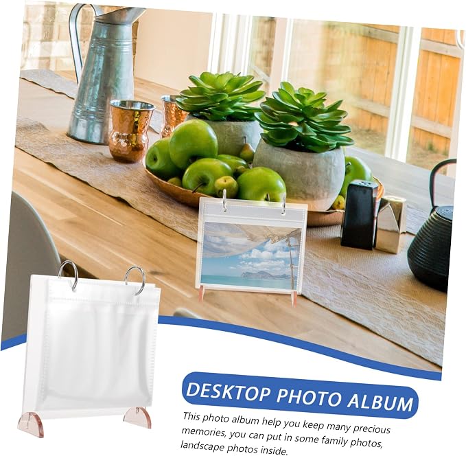 Luxshiny Desktop Acrylic Photo Album Stand for Photos Flip Calendar Style Display Holder for Weddings Graduations and Stylish Tabletop Decor