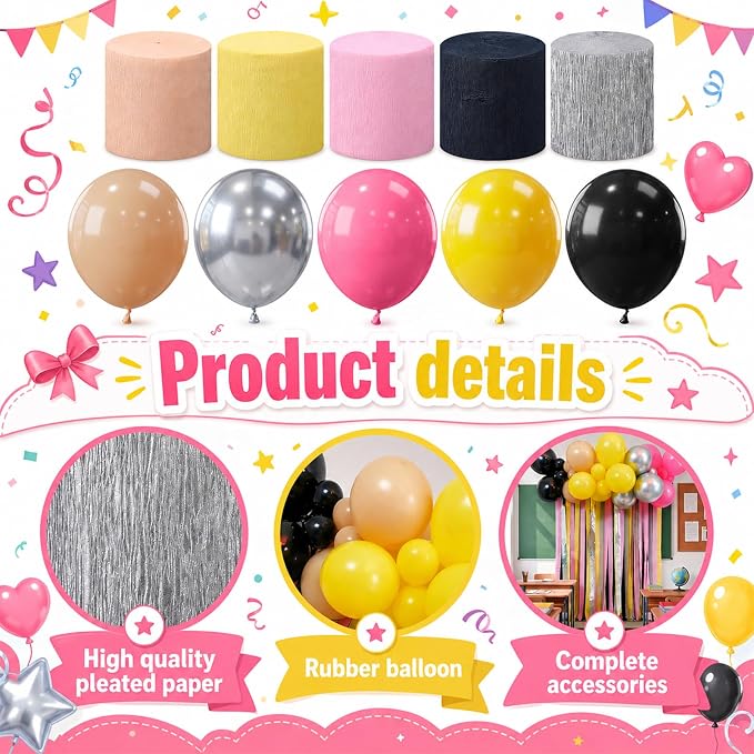 Eaasty 58 Set Pencil Balloon Arch Fringe Backdrop Back to School Party Decorations Balloon Fringe Arch Kit Pencil Theme Photo Backdrops Props Booth for Classroom Welcome Back to School Party Supplies