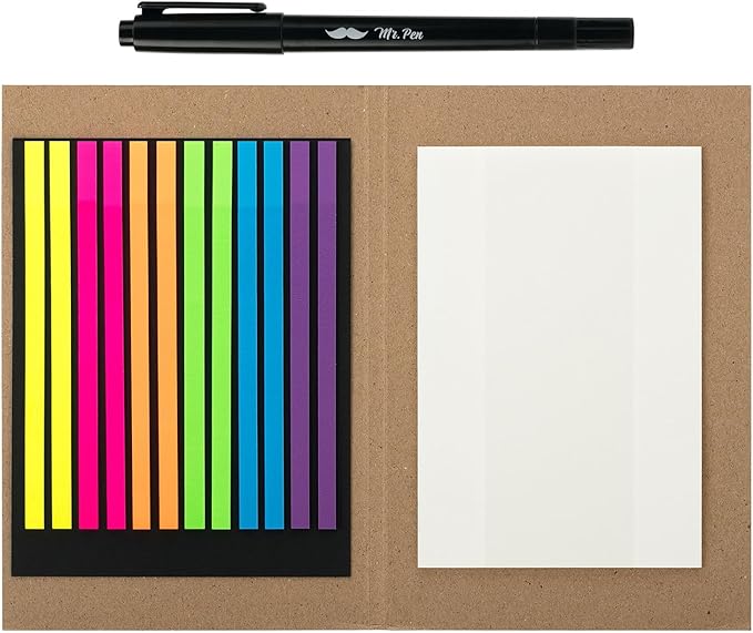 Mr. Pen- Bible Highlighter Tape and Note Set - 331pc Transparent Sticky Index Tabs with Book Highlighter Strips