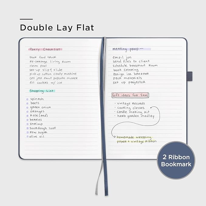 &And Per Se 10-Pack Lined Notebooks, A5 Hardcover, 160 Pages 100gsm Thick Paper, Office Supply Bulk Order, Corporate New Hire Kits, Breakroom Essentials – College Ruled, 10 Units (Dark Blue)