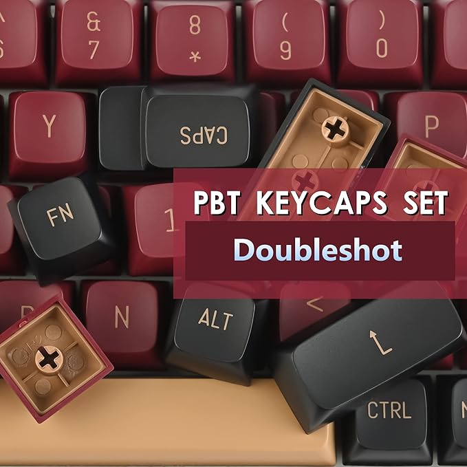 Guffercty kred 160 Keys CSA Keycap PBT Double-Shot Ball Shape Custom Keycaps Set with 6.25u/7u Spacebar for ANSI & ISO Layout Cherry MX Gateron Kailh Switches (CSA Red Warrior)