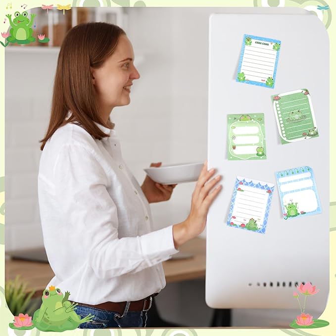12 Pack Frog Sticky Notes Gifts Cute Frog Sticky Notes 3x4 Inch Cartoon Funny Self Stick Notepads Novelty Animals Post Pads Favors for Women Men Office Supplies Home Christmas Small Gifts