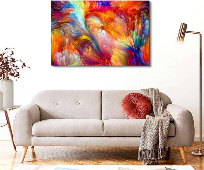 Large Colorful Abstract Canvas Wall Art for Living Room Modern Marble Pictures Aesthetic Wall Decor Watercolor Abstract Painting Poster Contemporary Artwork Bedroom Office Home Decorations 32x48”