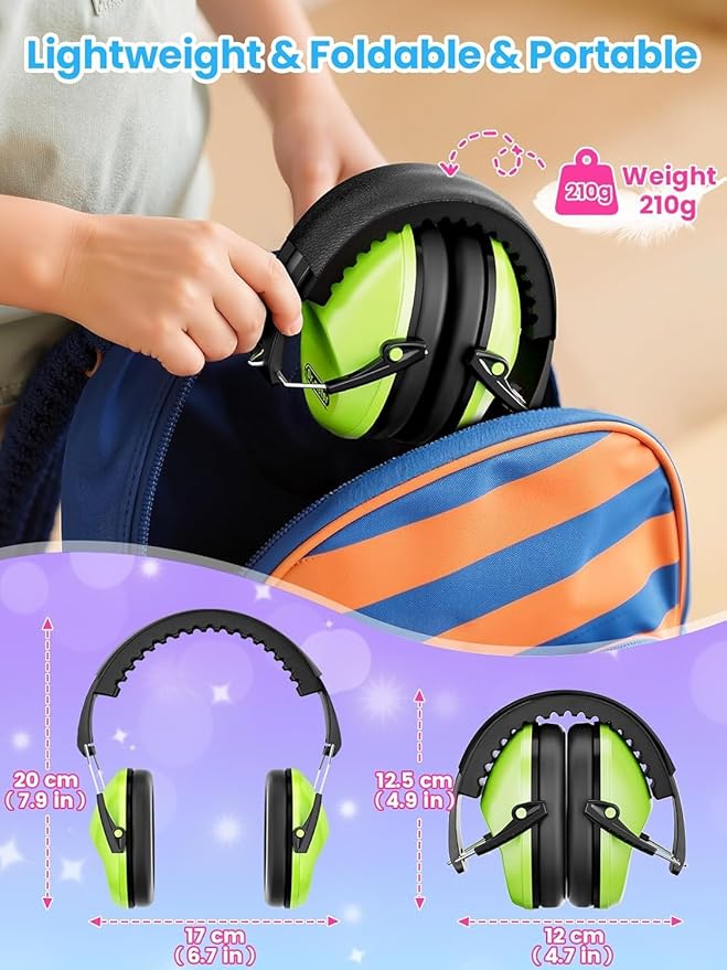 6pcs Ear Muffs for Noise Reduction: 27.4SNR Noise Cancelling Headphones for Kids Adults, Adjustable Hearing Protection Earmuffs for Monster Jam, Concerts, Fireworks, Autism Sensory Classroom