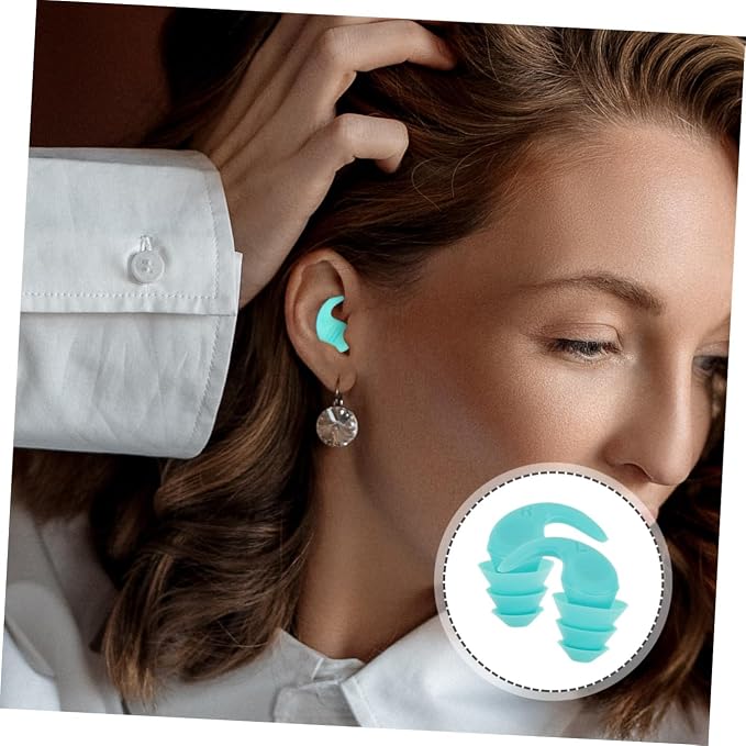 Silicone Noise Reduction and Studying Comfortable Soft Earbuds with Pressure Design Green for Noise Canceling and Focus Enhancement