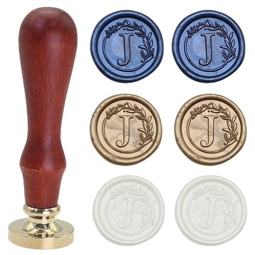 732 Pcs Sealing Wax Stamp Kit with Electric Wax Seal Warmer, Initial Alphabet J Seal Stamp, Waxseal Beads, Spoon, Letter Sealingwax Stamp Kit (J)